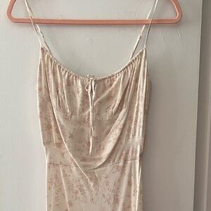 Aritzia Bellow Maxi Dress White & Coral